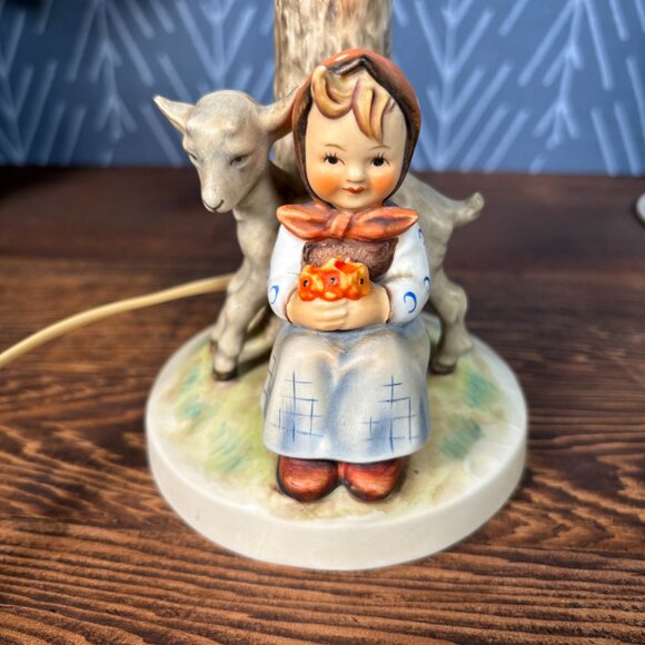 Vintage Hummel Table Lamp TMK-3 Good Friends #228 Tree Trunk Lamp Ceramic 1960's - Picture 5 of 17